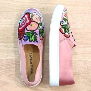 Dirty Laundry Penelope flower embroidered sneakers in Rose Pink size 7
